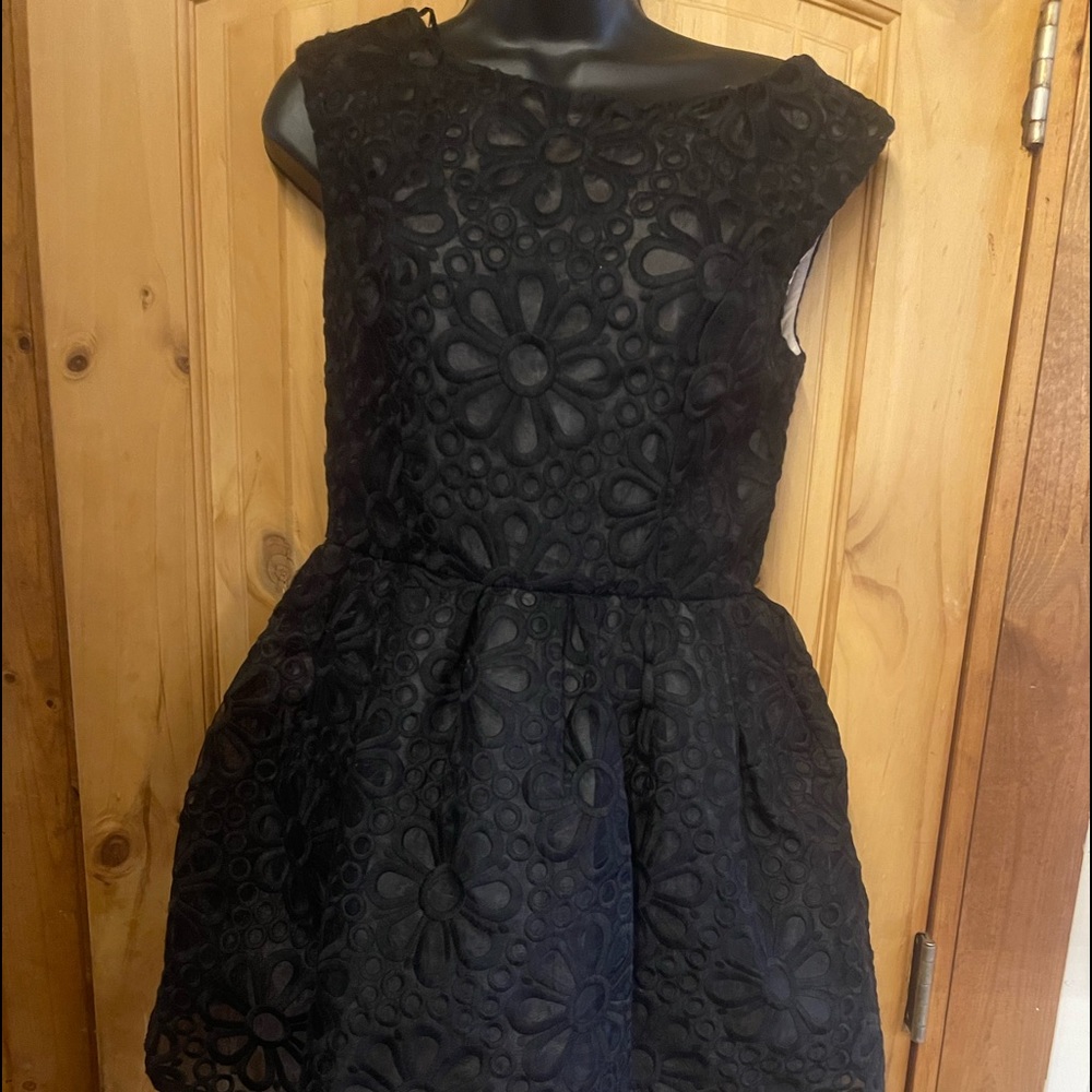 Pretty black nylon lace dress by topshop
